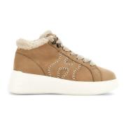 Beige Mid-Top Winter Sneakers met Uniek H-Detail Hogan , Beige , Dames