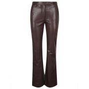 Bruine Flared Broek van Imitatieleer True Royal , Brown , Dames