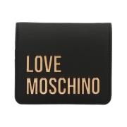 Dames Portemonnee van Kunstleer met Metalen Logo Love Moschino , Black...
