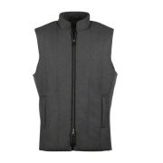 Hybride Flanellen Vest met Geribbelde Zijkanten Stenströms , Black , H...