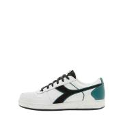 Witte/Zwarte/Blauwe Leren Sneakers Diadora , White , Dames