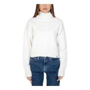Witte Turtleneck Gebreide Kleding voor Vrouwen Calvin Klein Jeans , Wh...