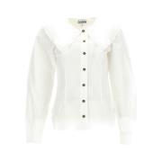 Aansluitend overhemd, 34 W FR Ganni , White , Dames