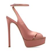 ‘Flora Jolly’ satijnen platform sandalen Casadei , Pink , Dames