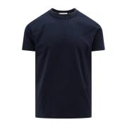 Blauw Geribbelde Crew-Neck T-Shirt Valentino , Blue , Heren