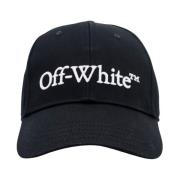 Zwarte Geborduurde Logo Katoenen Hoed Off White , Black , Heren