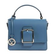 Blauwe Leren Handtas 19v69 Italia , Blue , Dames