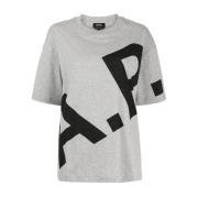 Logo Print Grijze T-shirts en Polos A.p.c. , Gray , Heren