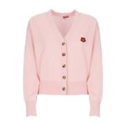 Roze Wollen Cardigan met Boke Flower Borduursel Kenzo , Pink , Dames