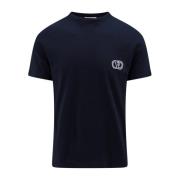 Blauwe Crew-neck T-shirt Valentino , Blue , Heren