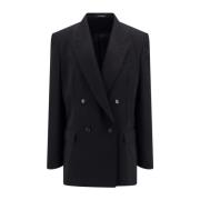 Zwarte Dubbelrij Blazer Balenciaga , Black , Heren