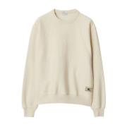 Witte Oversized Sweater met Equestrian Knight Design Burberry , White ...