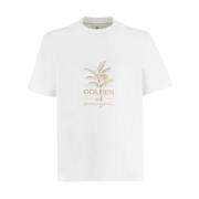 Heren Crew-Neck T-Shirt met Verniete Zoom Brunello Cucinelli , White ,...