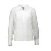 Elegante Witte Blouse met Ruches Co'Couture , White , Dames