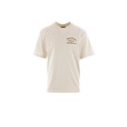 Albast Katoenen Jersey T-shirt met Amiri Motors Logo Amiri , Beige , H...