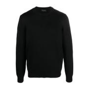 Zwarte Sweaters voor Heren Roberto Collina , Black , Heren