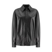 Elegante Leren Blouse Fabiana Filippi , Black , Dames