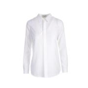 Gestreepte Katoenen Voile Overhemd Saint Laurent , White , Dames