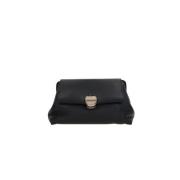 Zwarte Leren Clutch met Gouden Hardware Chloé , Black , Dames