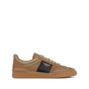 Bruine Calf Leren Rockstud Sneakers Valentino Garavani , Brown , Heren