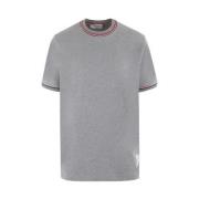 Grijze Katoenen Jersey T-shirt met Logo en Tricolor Strepen Thom Brown...