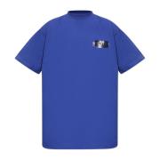 T-shirt met logo Balenciaga , Blue , Heren