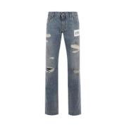 Blauwe Regular-Fit Jeans met Verweerd Effect Dolce & Gabbana , Blue , ...