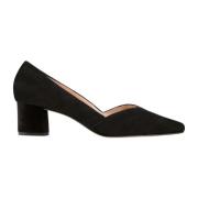 Elegante Velours Pumps met Bedekte Blokhak Högl , Black , Dames