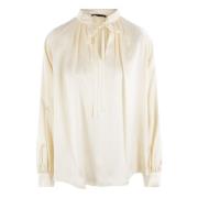 Ivoor Zijden Blouse Max Mara , Beige , Dames