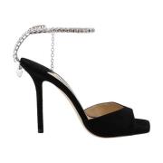 Zwarte Suède Sandalen met Verstelbare Enkelband Jimmy Choo , Black , D...