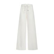 Witte high-waisted wijde pijp jeans Etro , White , Dames