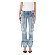 Sky Blue Cargo Jeans The Attico , Blue , Dames