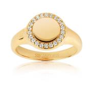 Elegante Zirkonia Gouden Ring Sif Jakobs Jewellery , Yellow , Dames