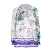 Lila Palazzo Shirt met Japanse Tak Print F.r.s For Restless Sleepers ,...