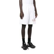 Witte Jogging Shorts met Icon Sunset Print Dsquared2 , White , Heren