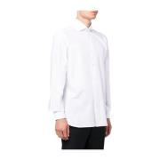 Witte Katoenen Poplin Overhemd met Puntige Kraag Ermenegildo Zegna , W...