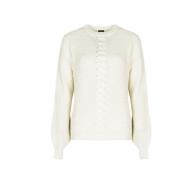 Veta Trui met Ronde Hals en Lurex Detail Pinko , White , Dames