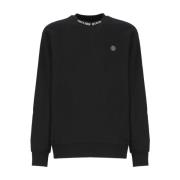 Zwarte katoenen sweatshirt met logopatch Philipp Plein , Black , Heren