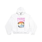 Paris Tropical Katoenen Hoodie Balenciaga , White , Heren