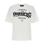 Witte katoenen T-shirt Dsquared2 , White , Dames