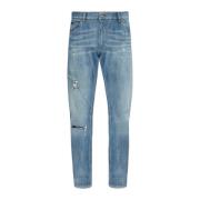 Versleten jeans Dolce & Gabbana , Blue , Heren