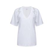 Witte T-shirt Pinko , White , Dames