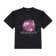 Zwart Grafisch Print T-Shirt Misbhv , Black , Heren