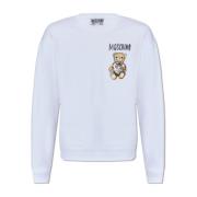 Sweatshirt met logo Moschino , White , Heren