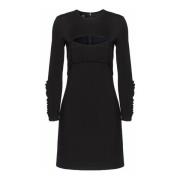 Zwarte jurk met uitsnijdingen en ruches Pinko , Black , Dames