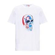 T-shirt met logo Alexander McQueen , White , Heren