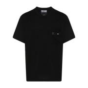 Zwarte T-shirts en Polos met Appliqué Logo Versace Jeans Couture , Bla...