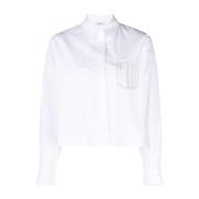Witte Stretch-Katoenen Poplin Overhemd Peserico , White , Dames