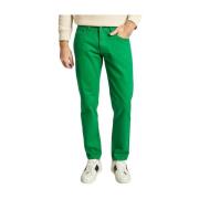 Groene Katoenen Slim Jeans M.C.Overalls , Green , Heren