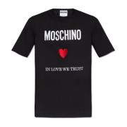 T-shirt met logo Moschino , Black , Heren